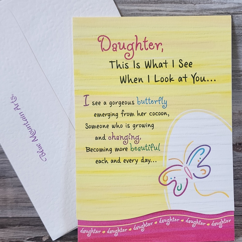 Blue Mountain Arts Daughter Greeting Card Butterfly Poem with Envelope New